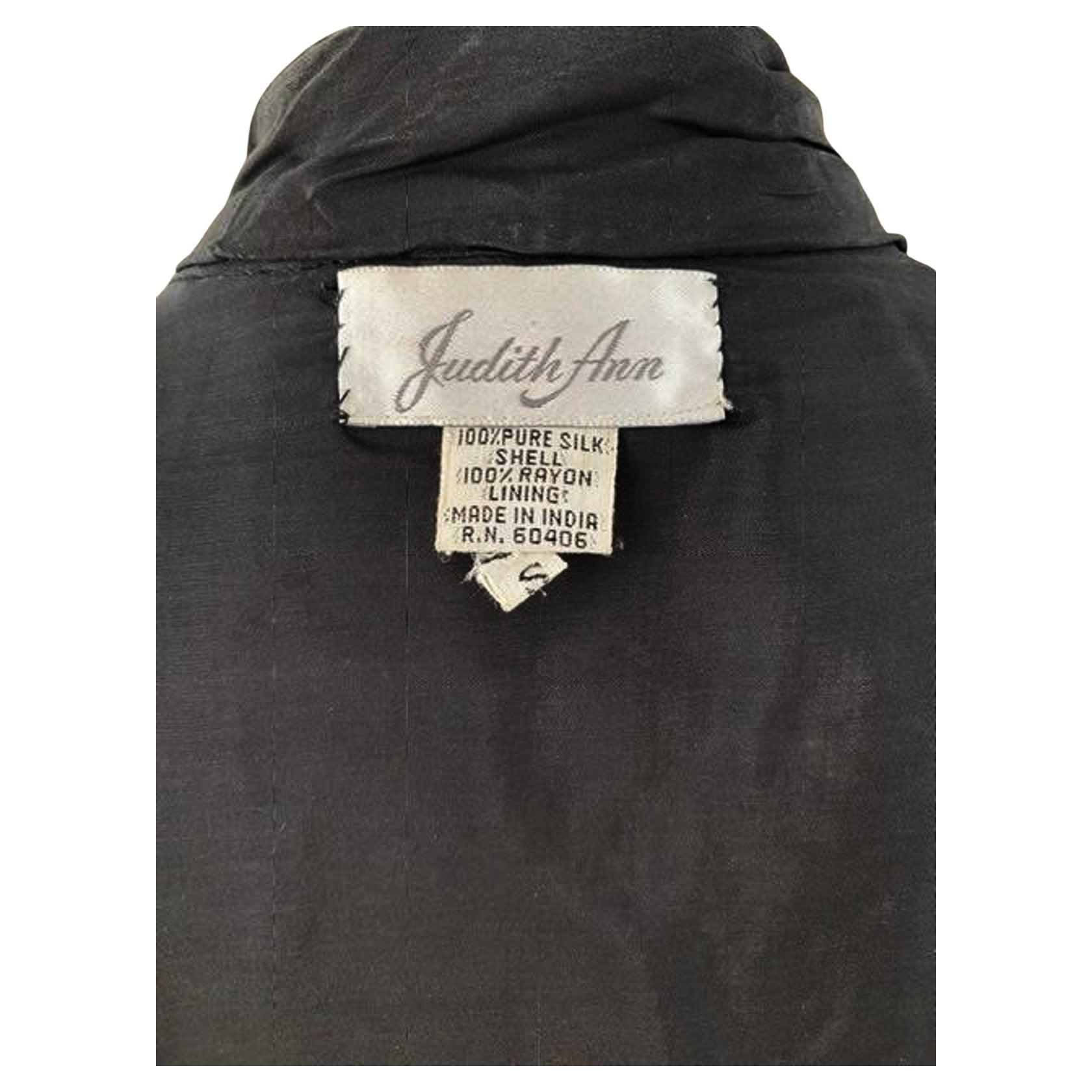 1980s Black Sequin Bomber Shacket Dolman Sleeve Fully Beaded Silk Moto Jacket For Sale 2
