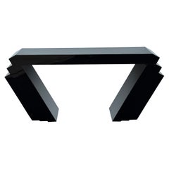 1980s Black Skyscraper Console Or Entry Table