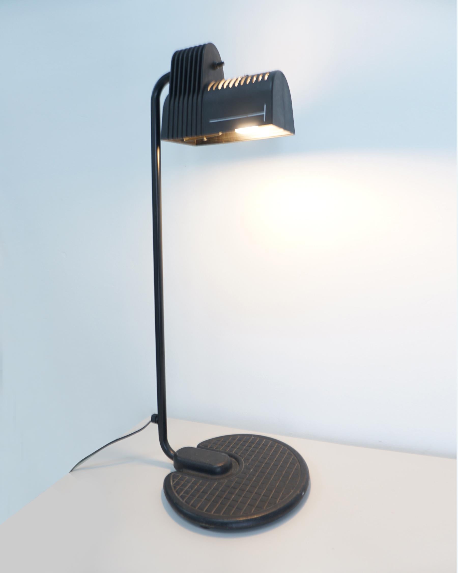Spanish 1980s Black Table Lamp by Belux For Sale