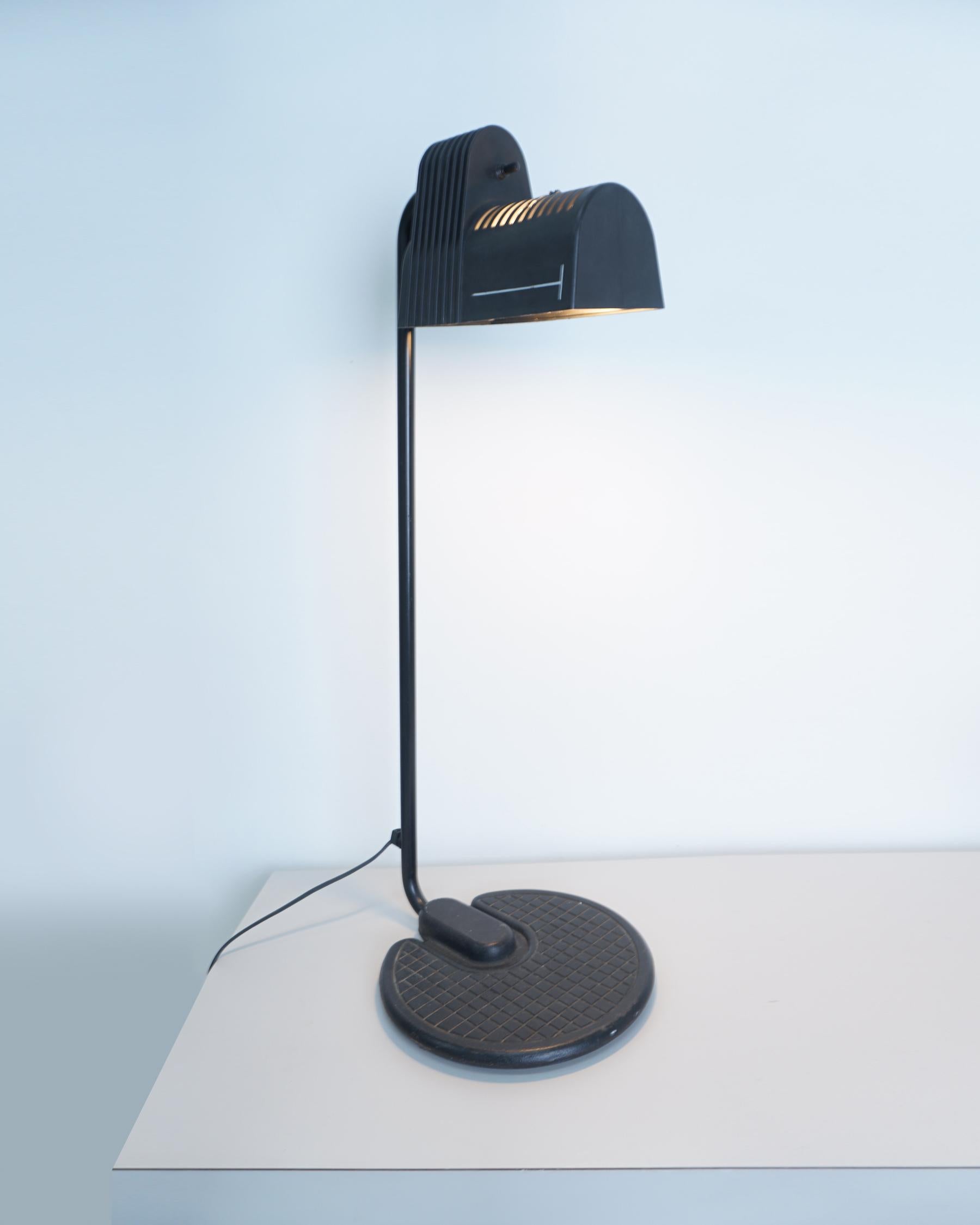 Molded 1980s Black Table Lamp by Belux For Sale
