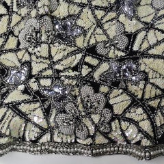 1980s Black Tie Beaded Sequin Bustier