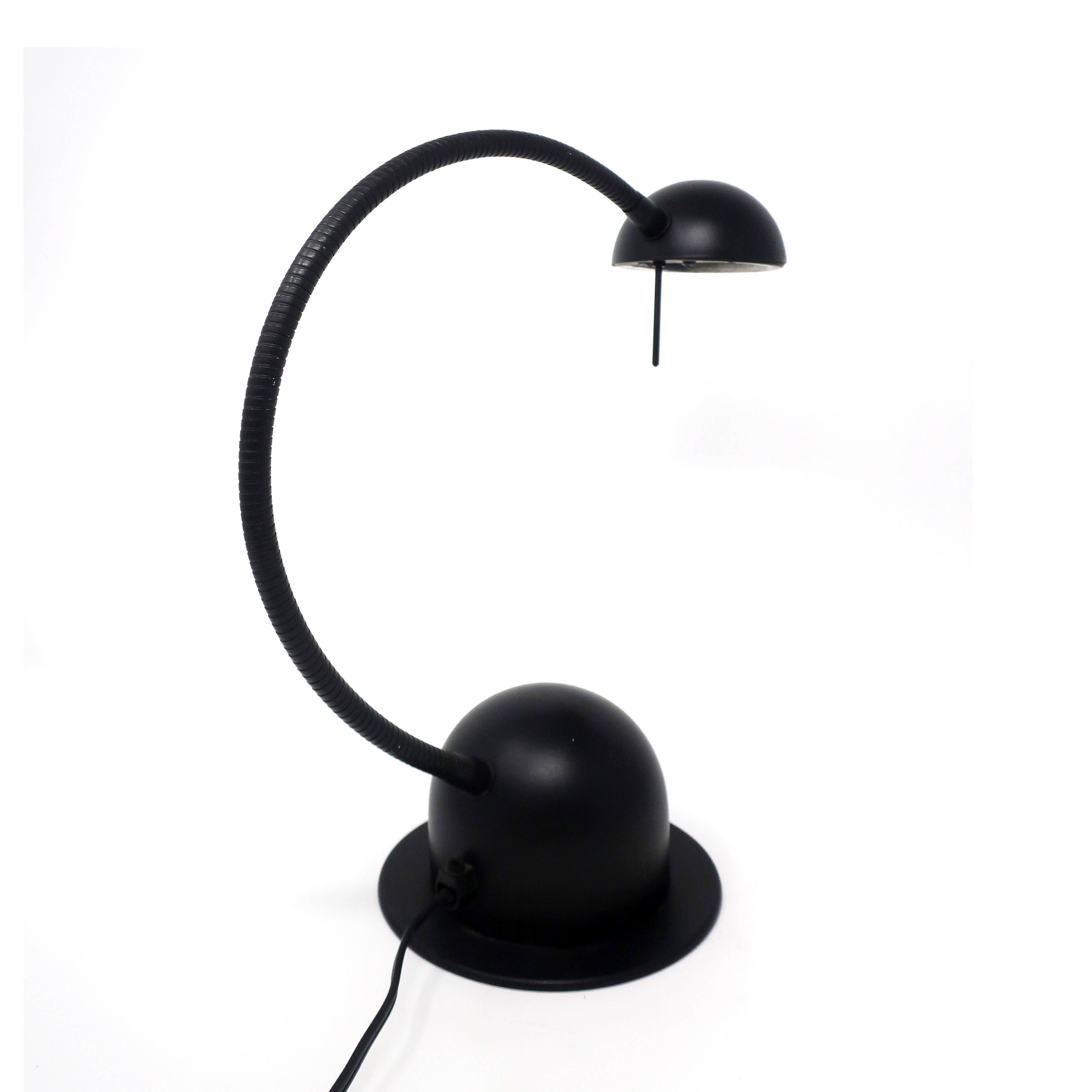 Italian 1980s Black Veneta Lumi Desk Lamp For Sale