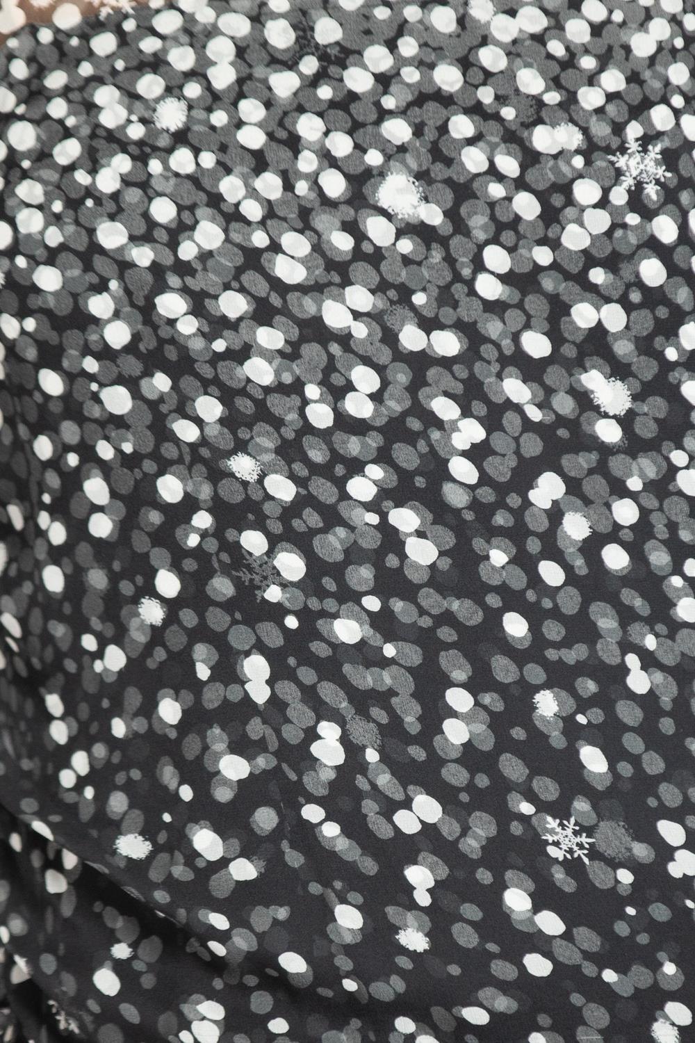 1980S Black & White Silk Chiffon Dress For Sale 3