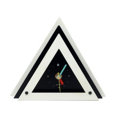 1980s Black & White Stacked Desk or Mantel Clock