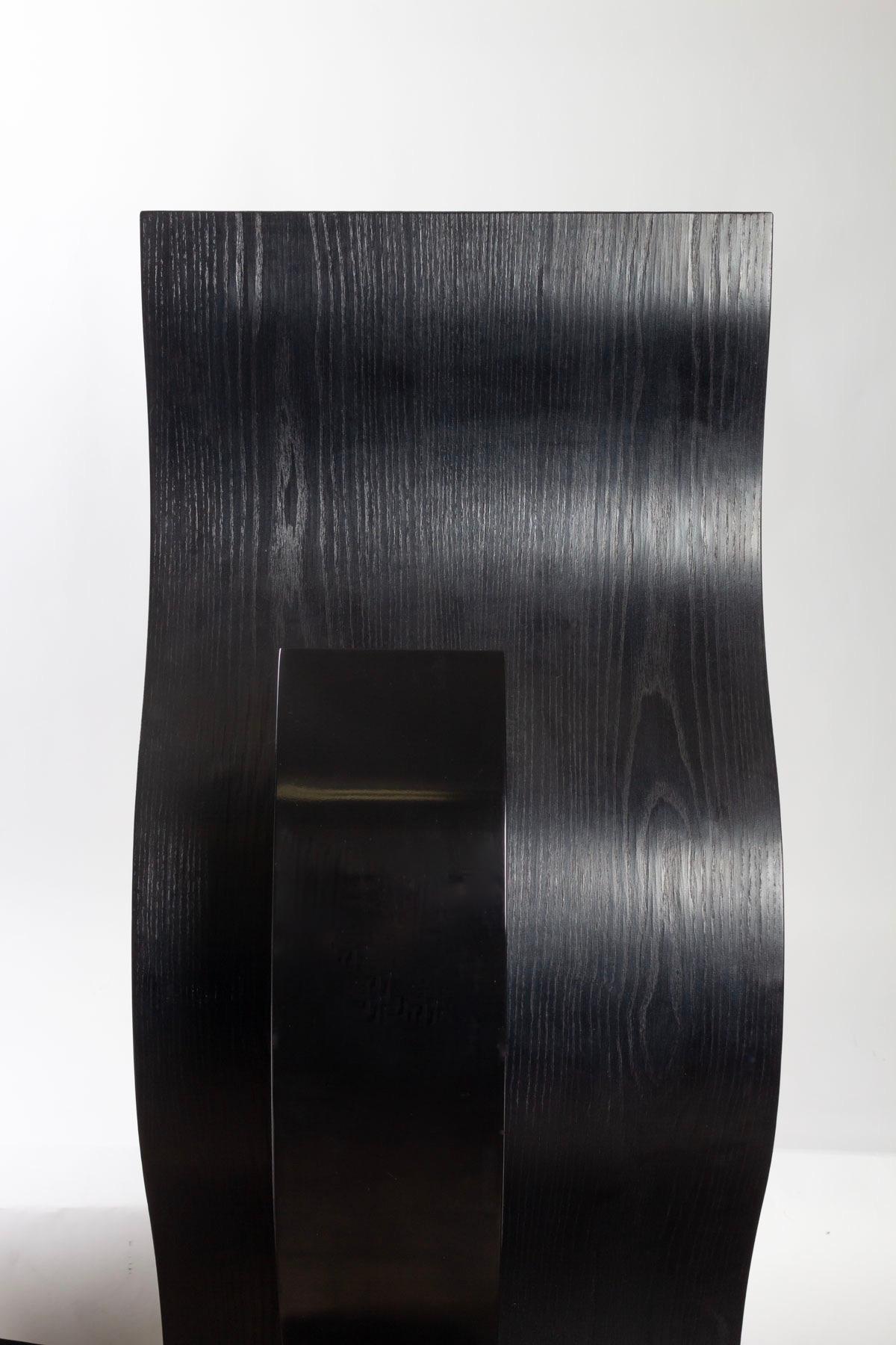 Mueble para CD de madera negra de los años 80 Mu, Arquitecto Essaime para Quart de Poil finales del siglo XX en venta