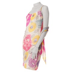 1980S  Blend Floral Cocktail Dress