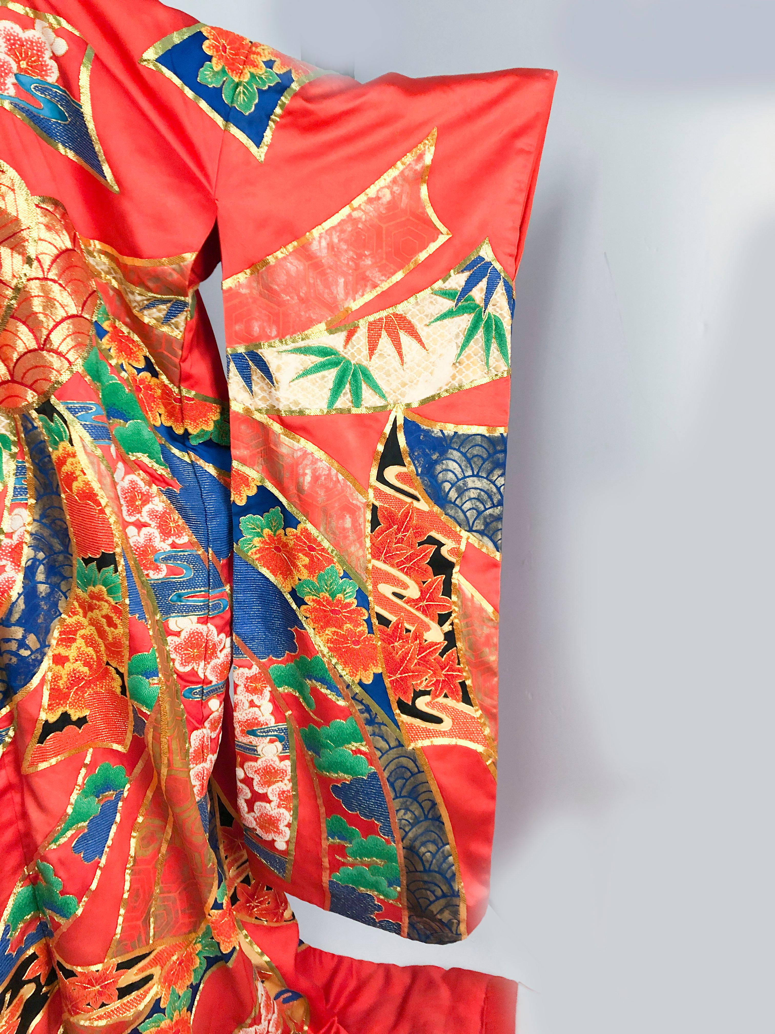 1980's Brilliant Orange Kimono Opera Coat 2