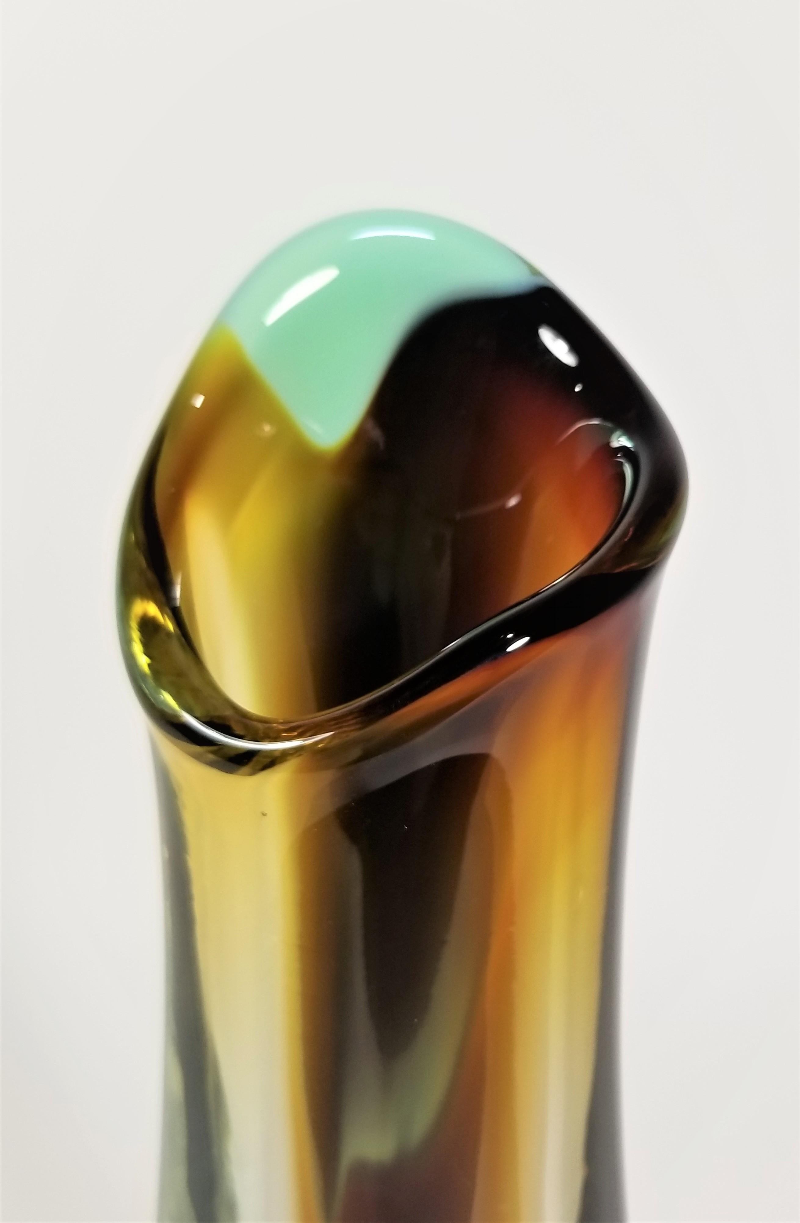 1980s Art Glass Vase or Decorative Object Artist Signed and Dated In Excellent Condition For Sale In New York, NY