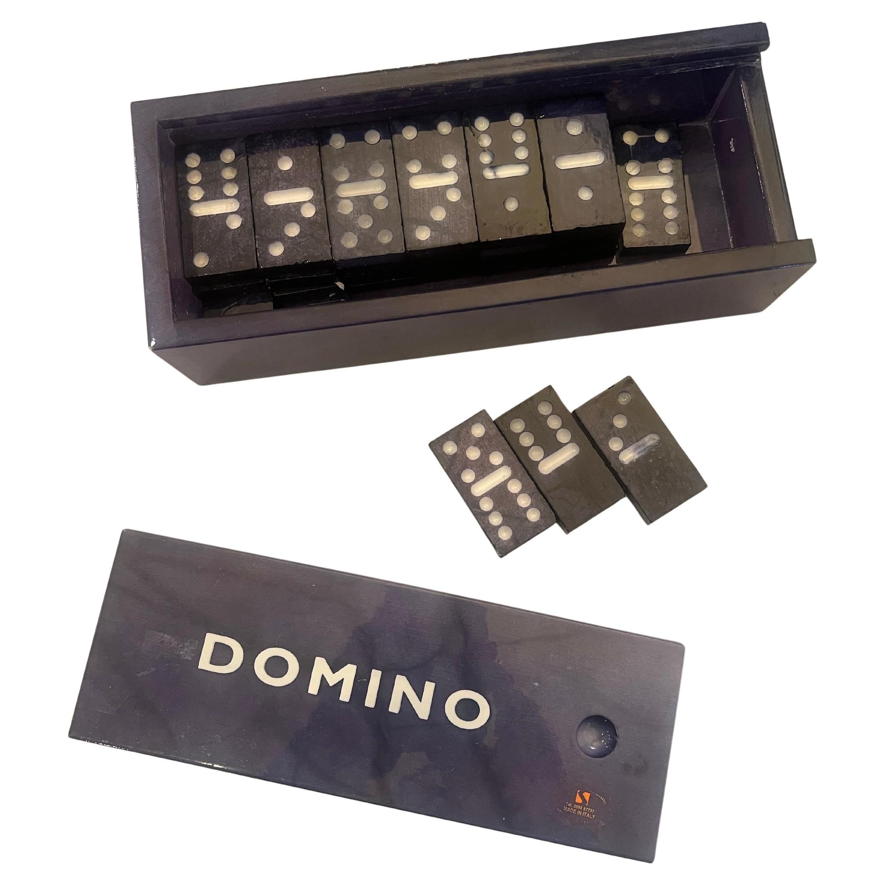 Beautiful,elegant rare Italian blue alabaster domino set circa 1980's from Volterra, nice condition solid big tiles.
