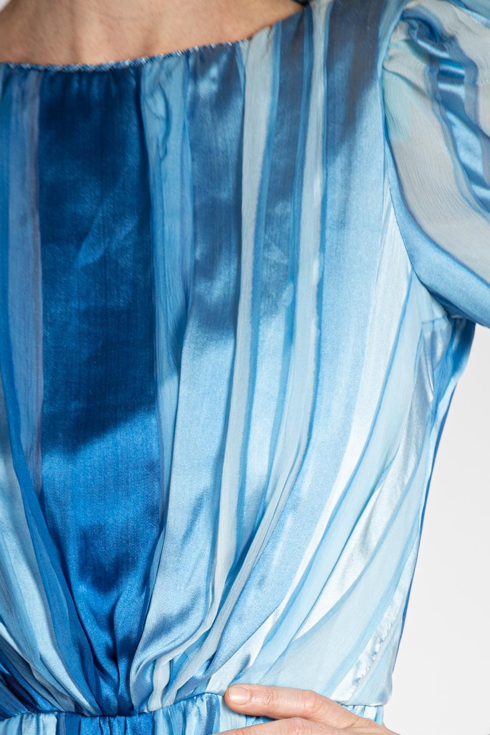 1980S Blue Silk Sax Fifth Avenue Dress For Sale 4