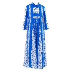 Caftan bleu et blanc des années 1980