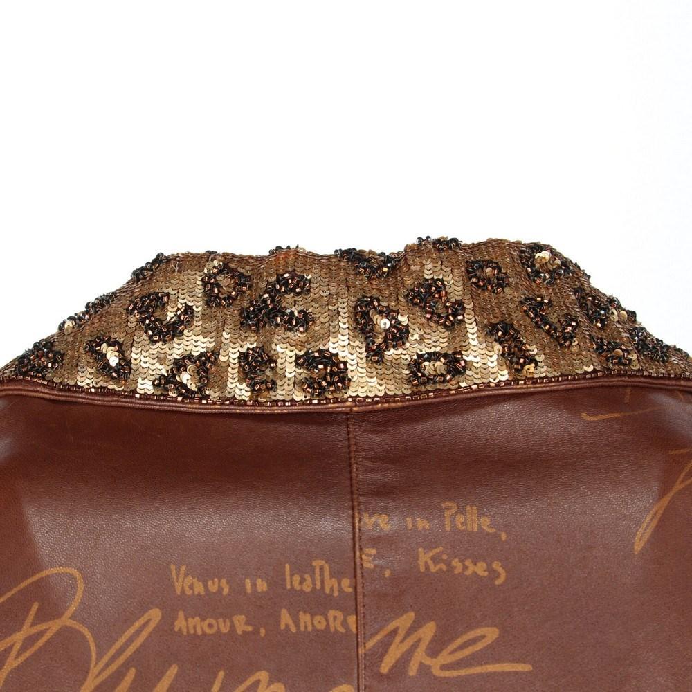 1980s Blumarine by Anna Molinari brown leather jacket In Excellent Condition In Lugo (RA), IT