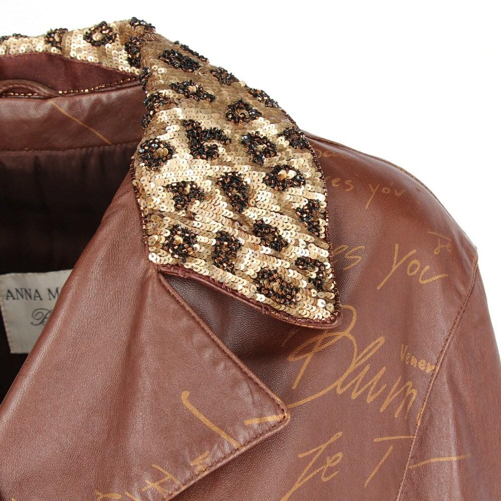 1980s Blumarine by Anna Molinari brown leather jacket 3