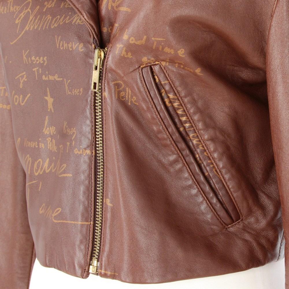 1980s Blumarine by Anna Molinari brown leather jacket 4