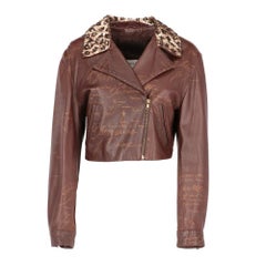 1980s Blumarine by Anna Molinari brown leather jacket