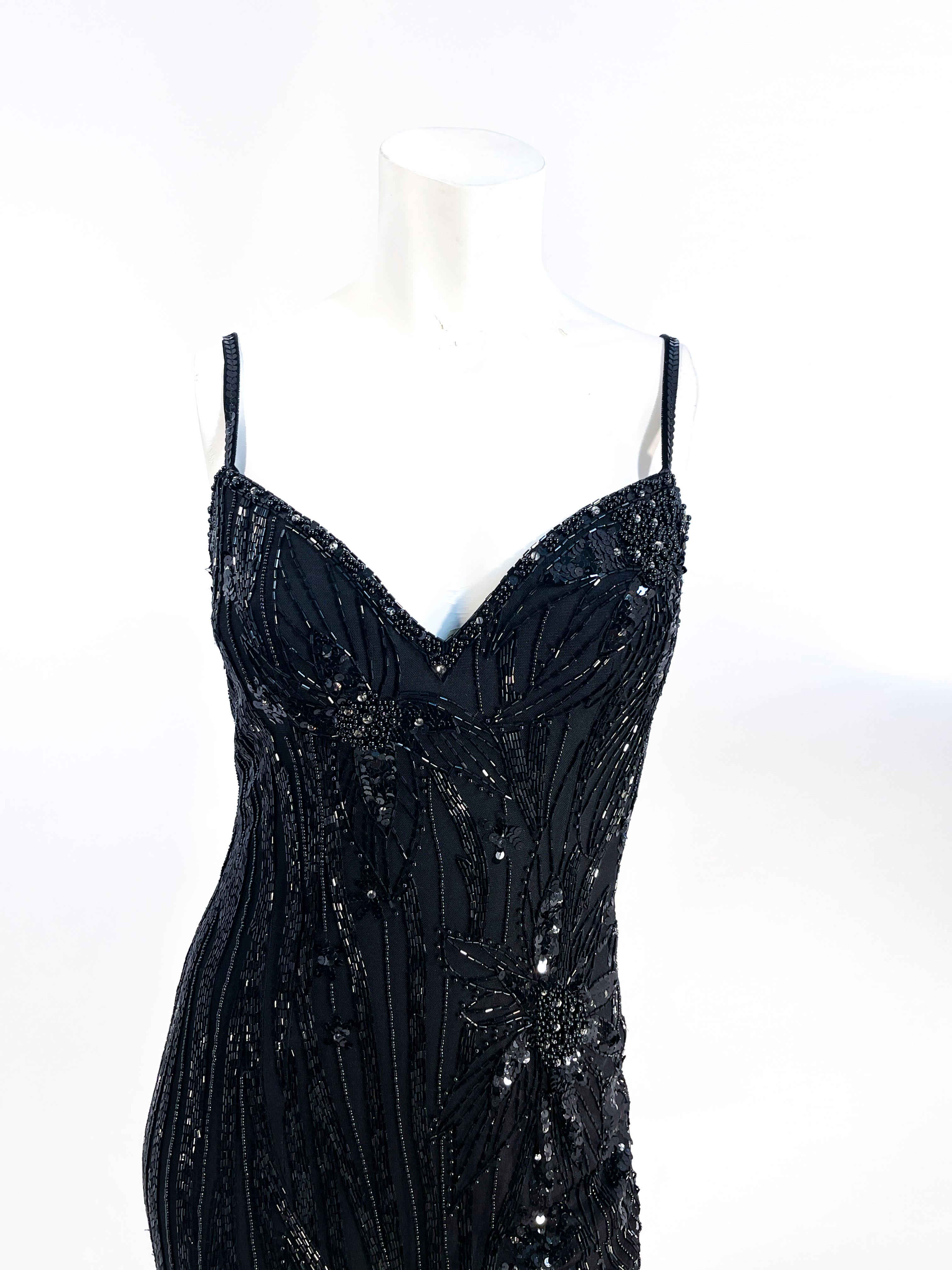 Women's 1980s Bob Mackie Black Evening Gown For Sale