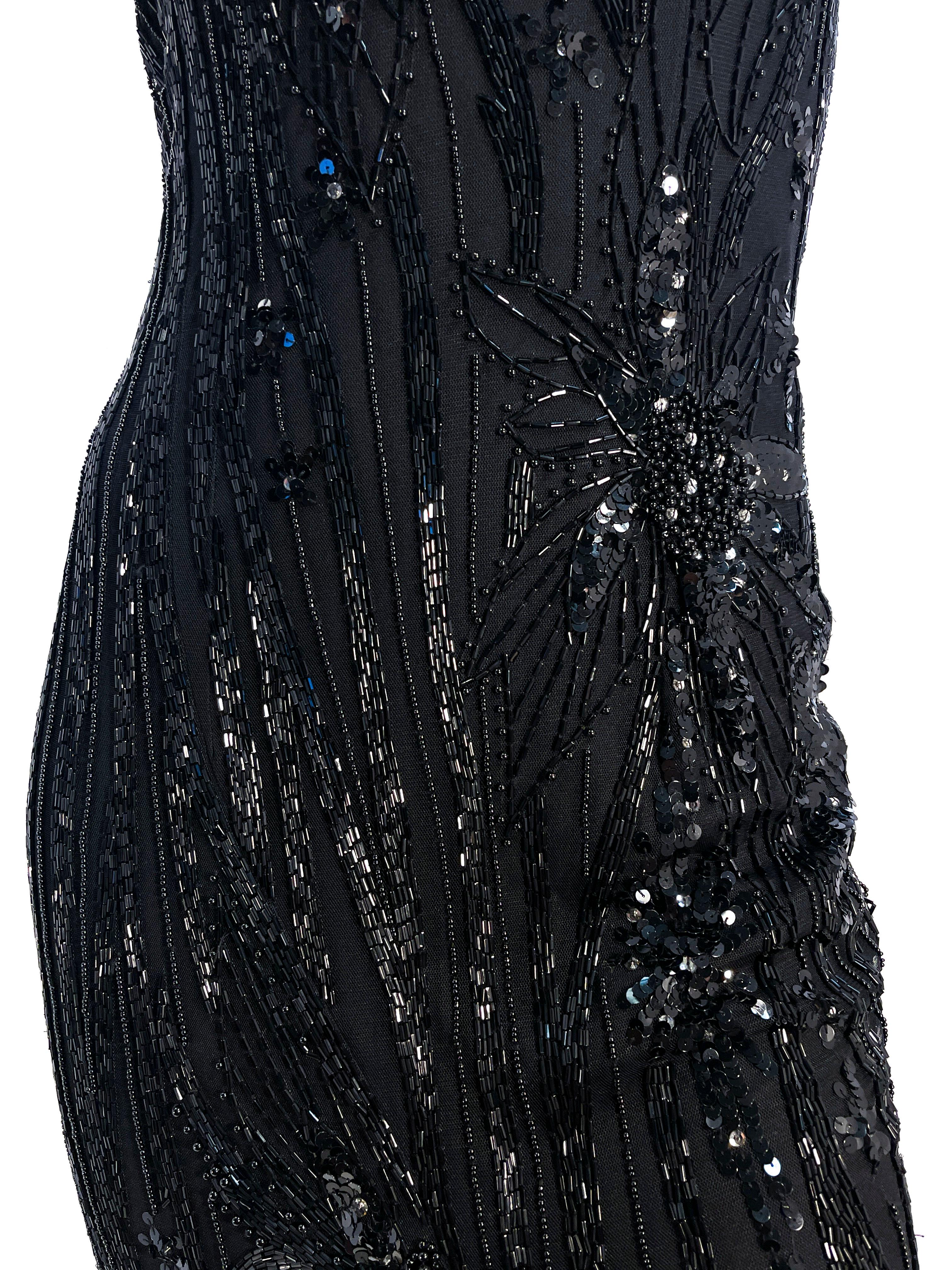 1980s Bob Mackie Black Evening Gown For Sale 2