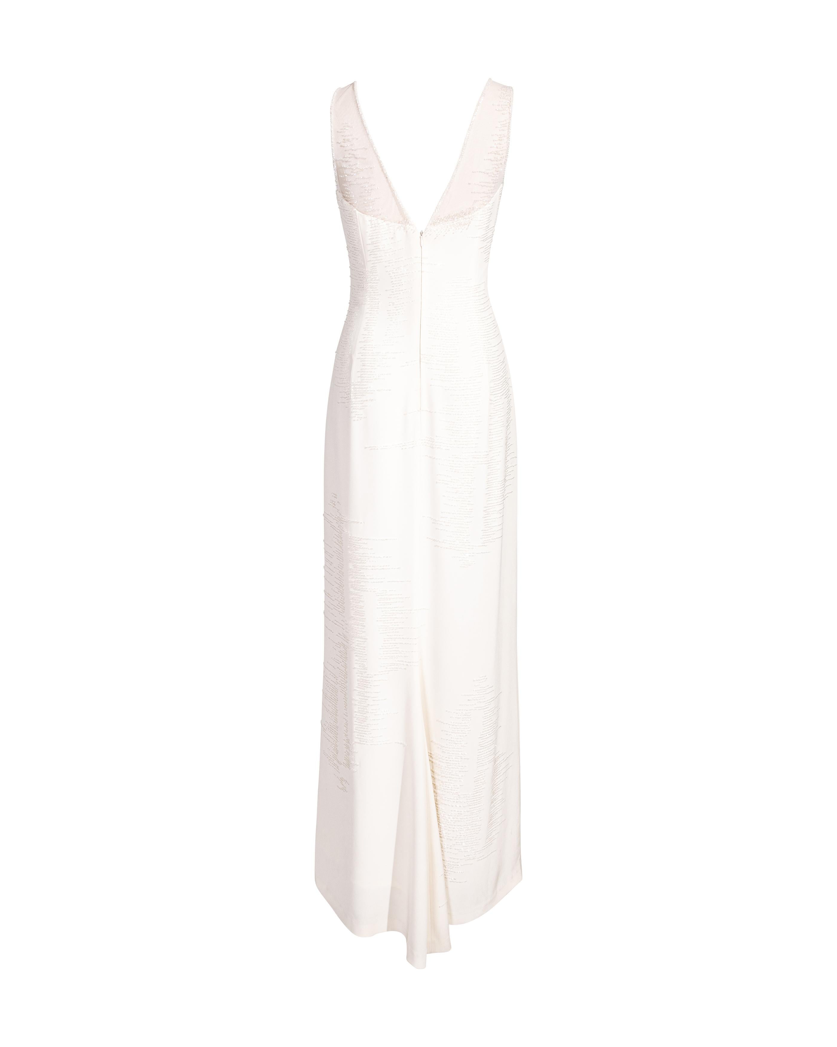 Women's 1980's Bob Mackie Ivory Embellished Sleeveless Gown For Sale