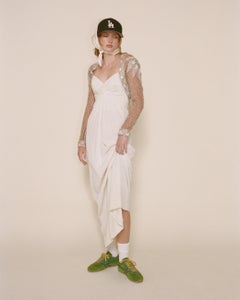 1980's Bob Mackie Semi-Sheer White Embellished Gown