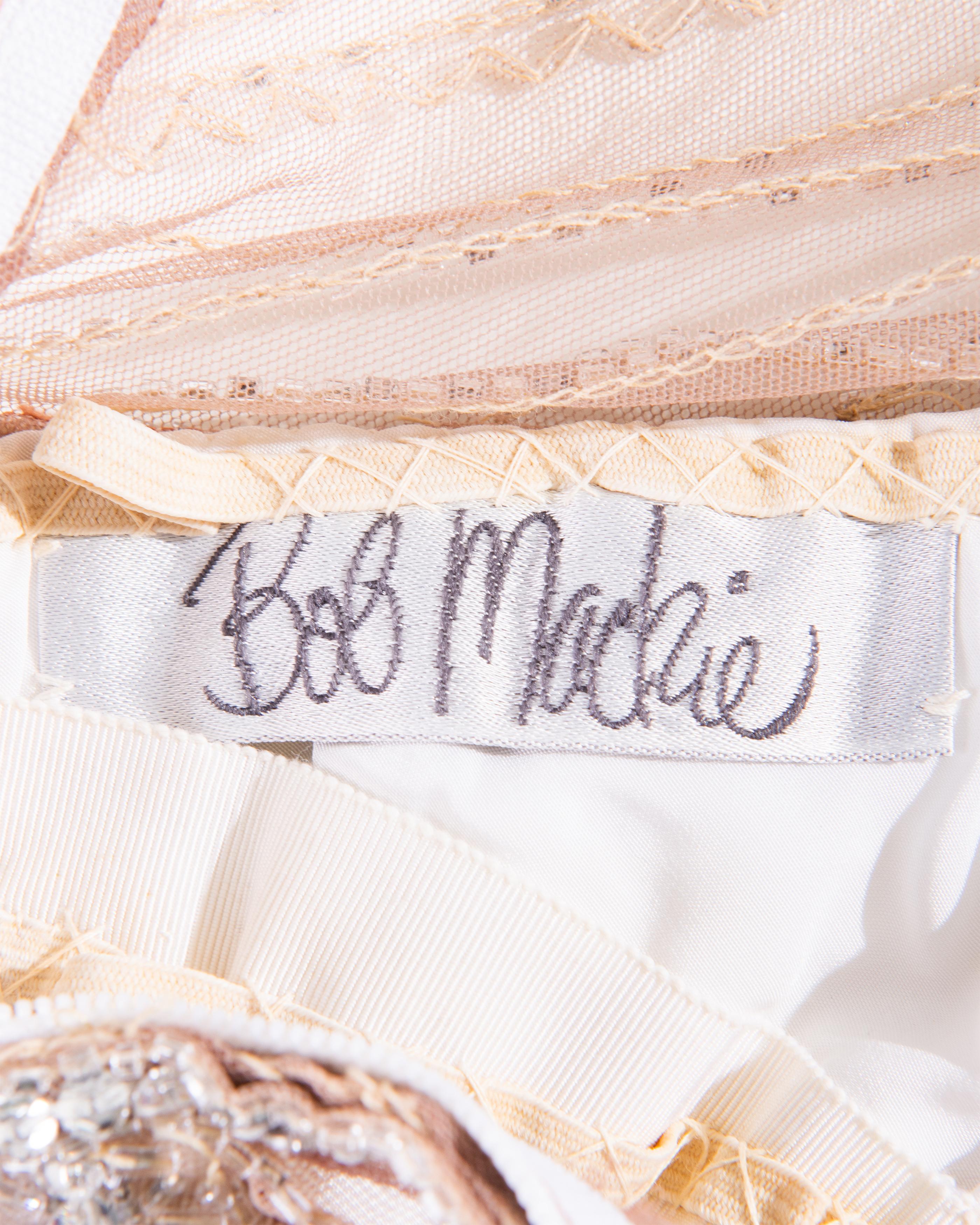 1980's Bob Mackie Semi-Sheer White Embellished Gown 5