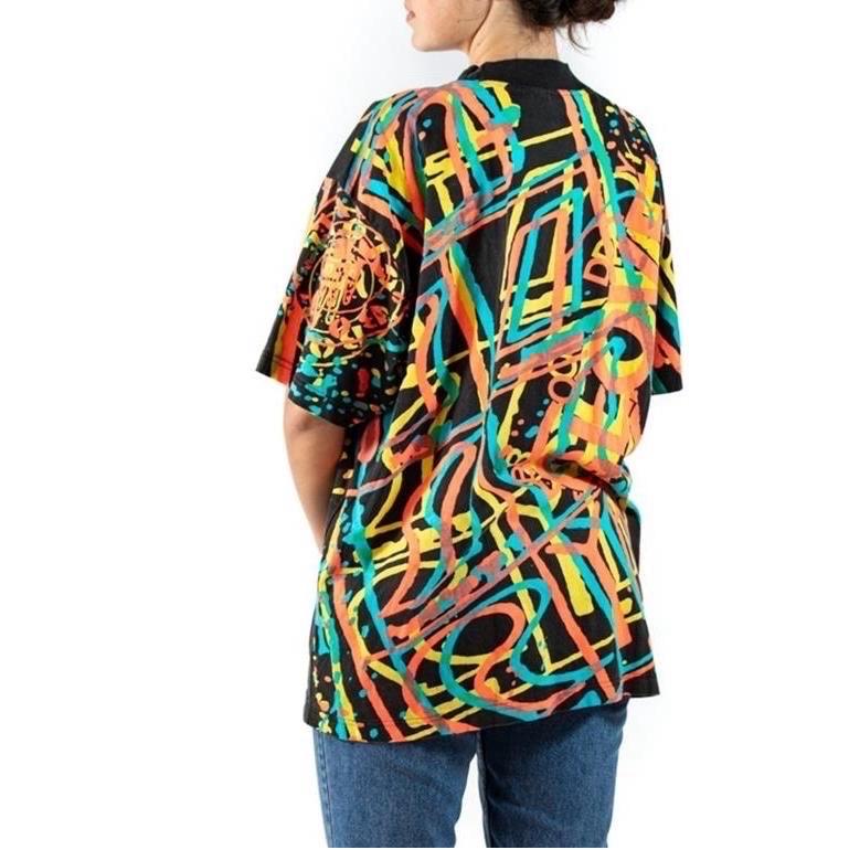 1980S BODY GLOVE Cotton Jersey Double Sublimation Print T-Shirt For Sale 1