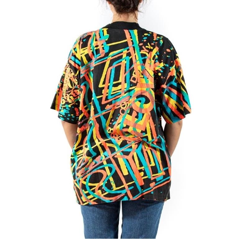 1980S BODY GLOVE Cotton Jersey Double Sublimation Print T-Shirt For Sale 2