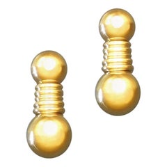 1980s Boucheron Gold Clip Post Drop Earrings, France
