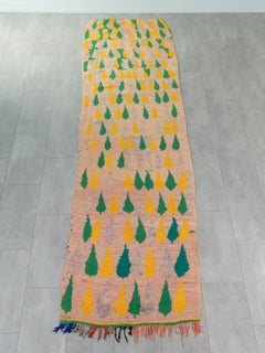 1980s Boujad Berber Rug Moroccan Handmade 100% Wool