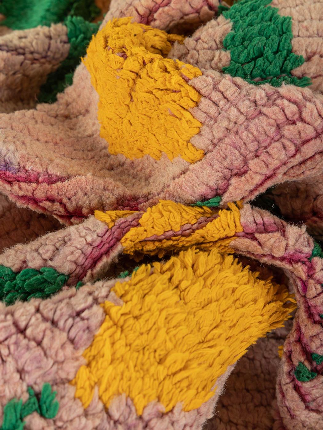 1980s Boujad Berber Rug Moroccan Handmade 100% Wool For Sale 3