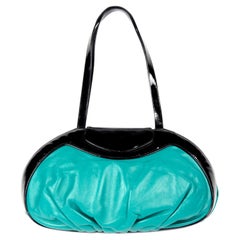 Braccialini - Sac à main en cuir vert vintage avec housse et étiquette, en stock, années 1980