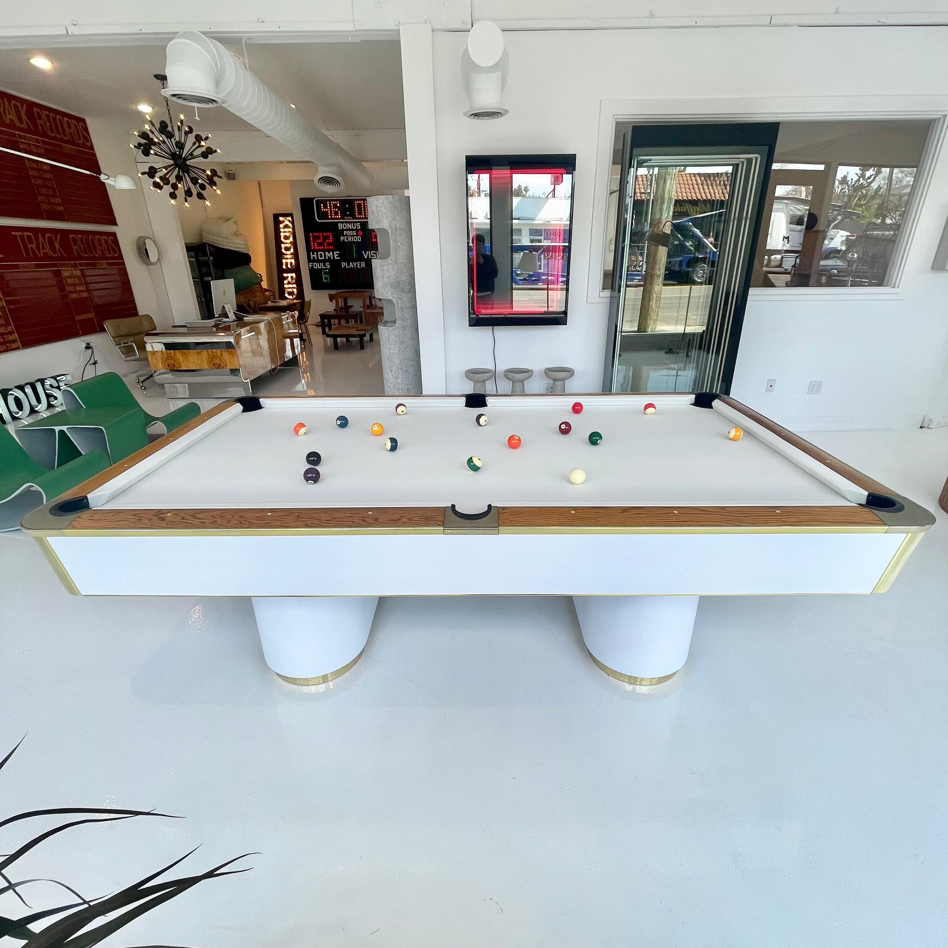 American 1980s Brass and Formica Murrey Pool Table