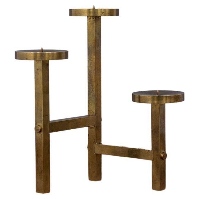 1980s Brass Candelabra, Sweden