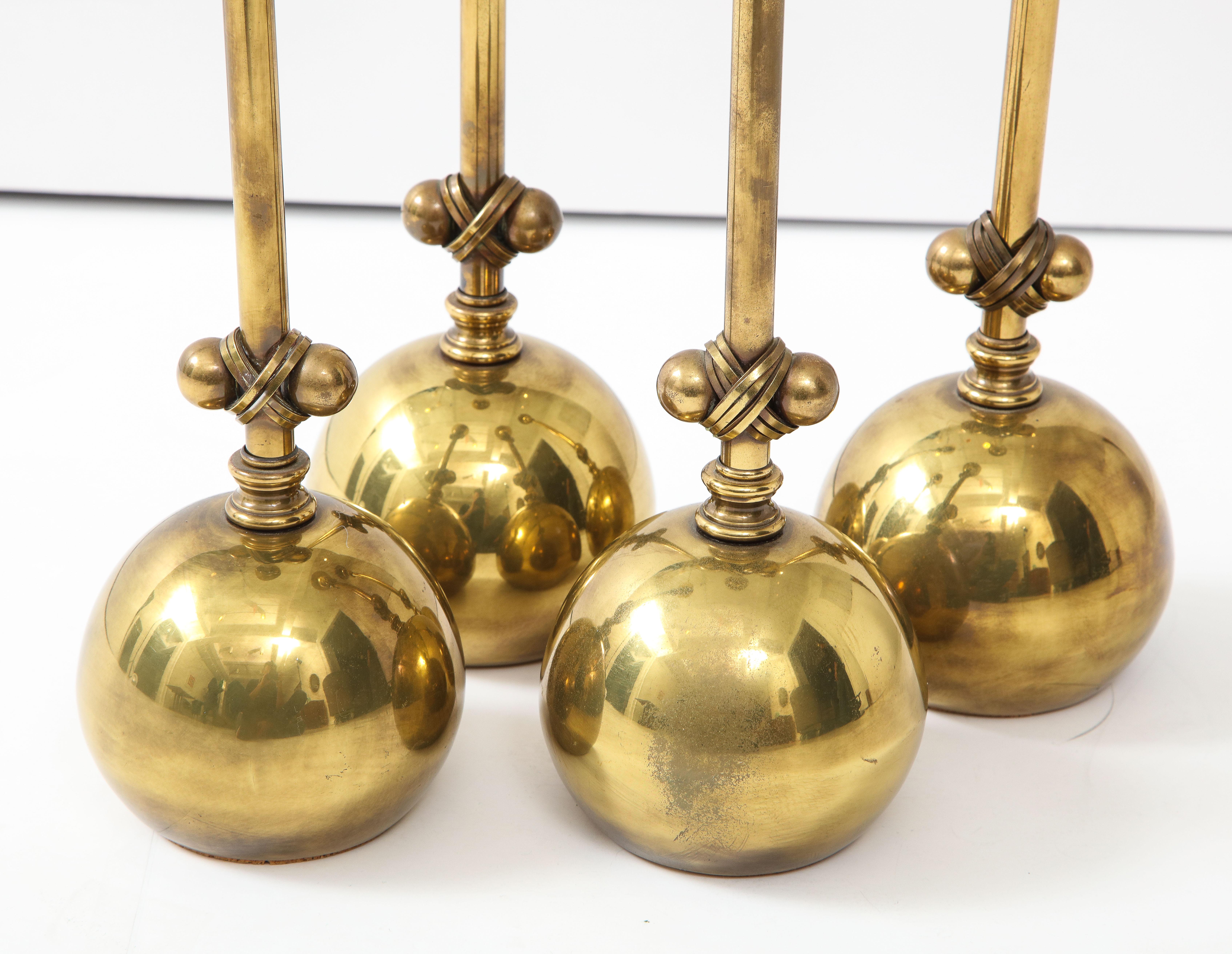 American 1980s Brass Candleholders Attributed to Chapman