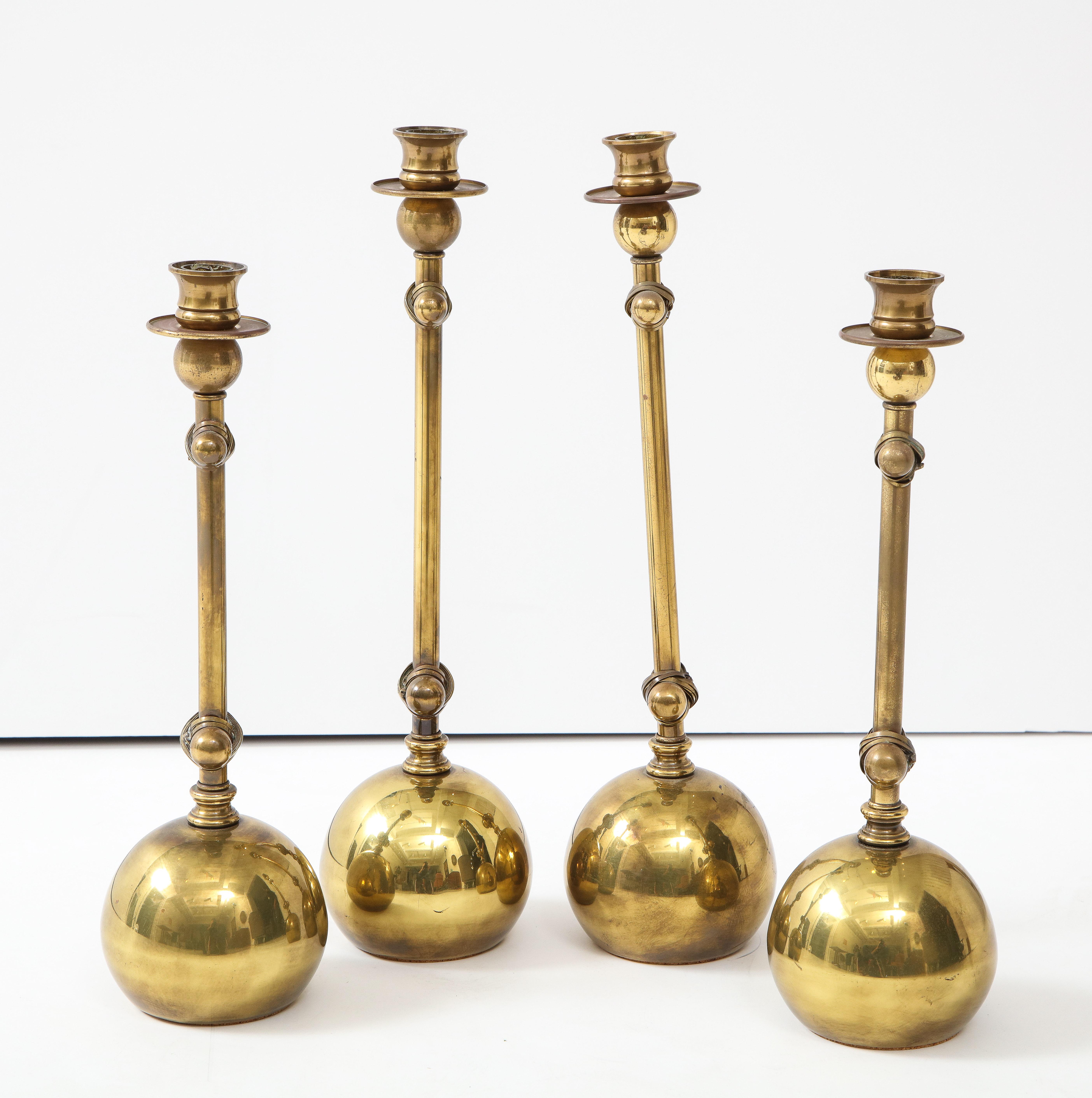 1980s Brass Candleholders Attributed to Chapman 2