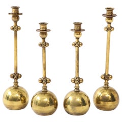 1980s Brass Candleholders Attributed to Chapman