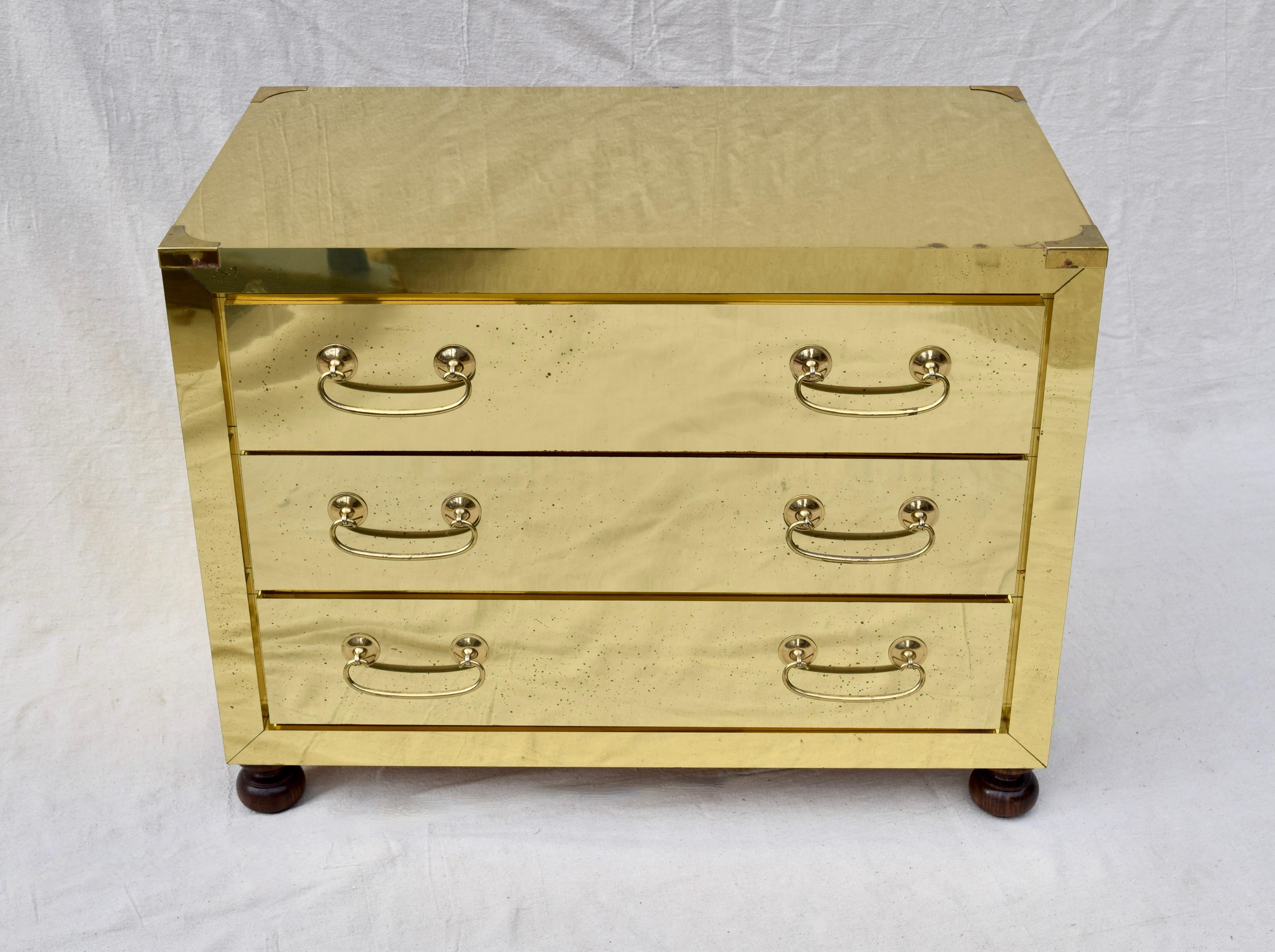 1980's Brass Clad Chests in the Manner of Serried , Pair For Sale 9