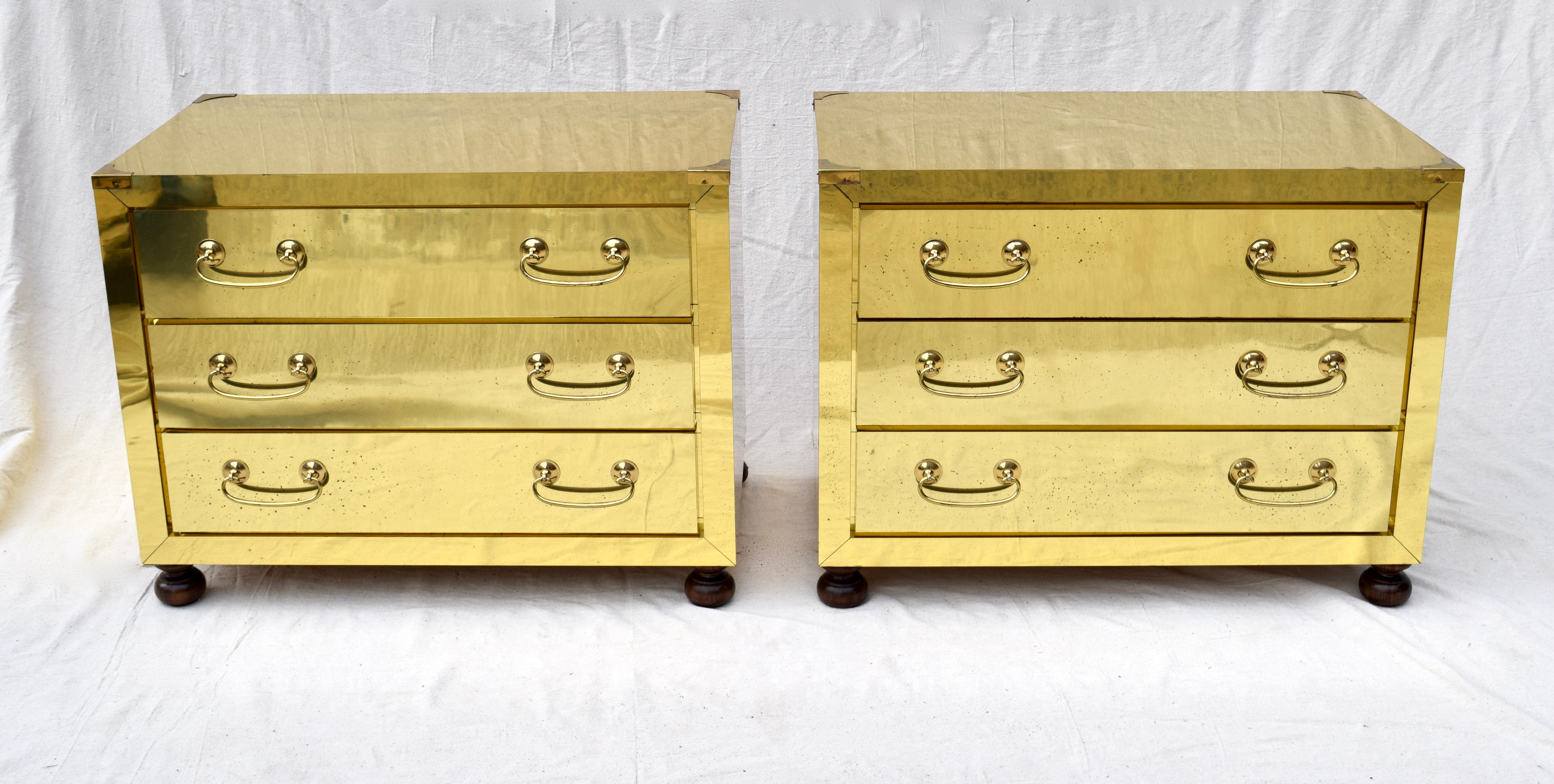 1980's Brass Clad Chests in the Manner of Serried , Pair For Sale 10