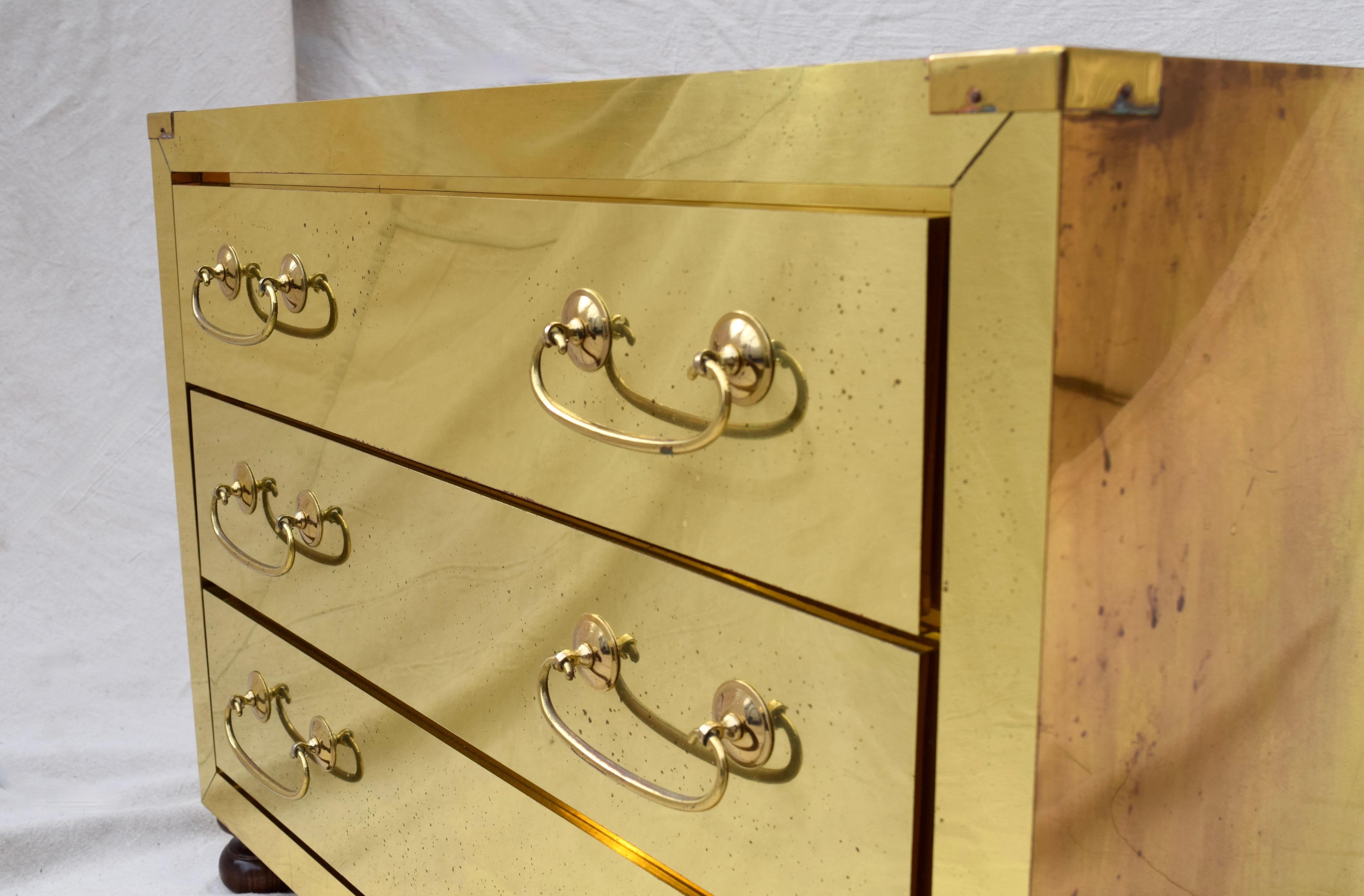 1980's Brass Clad Chests in the Manner of Serried , Pair For Sale 2