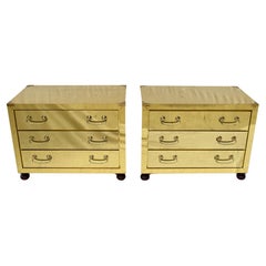 1980's Brass Clad Chests in the Manner of Serried , Pair
