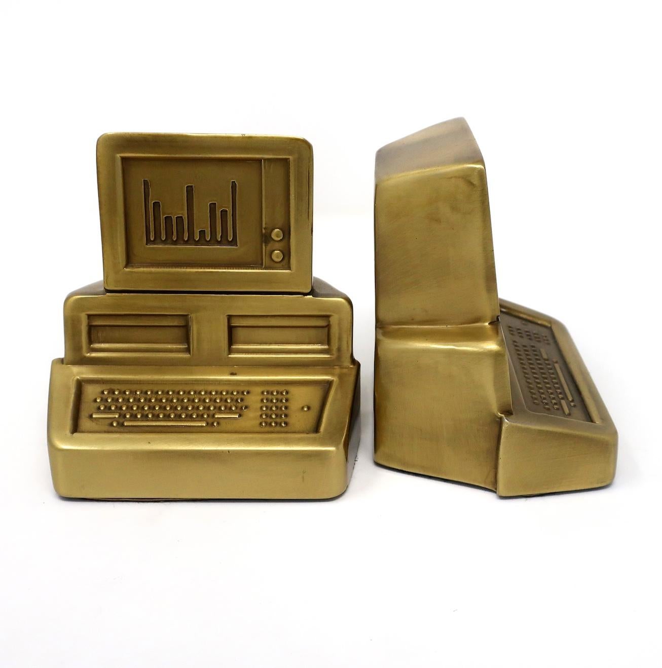 20th Century 1980s, Brass Computer Bookends
