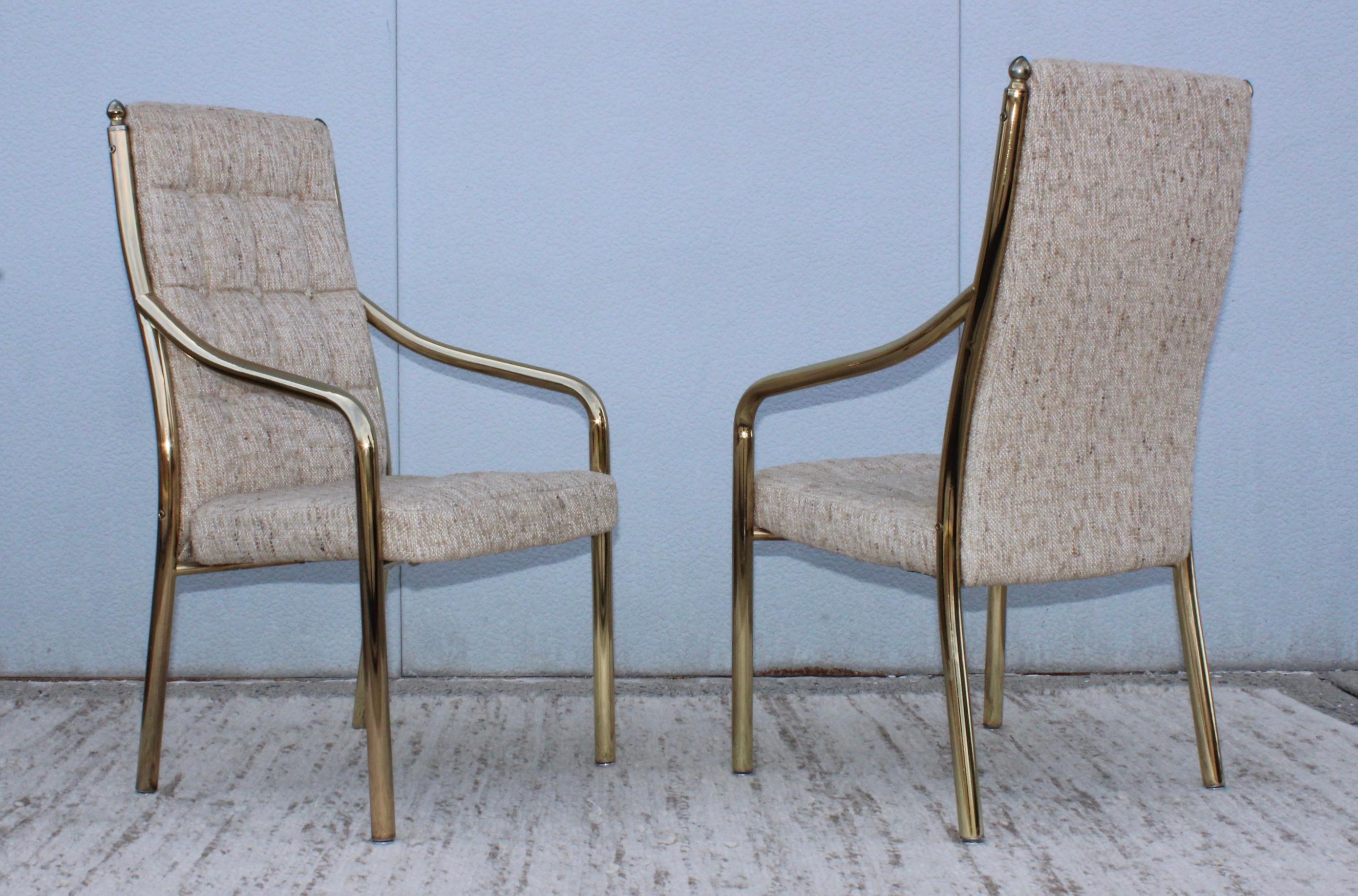1980s Brass Dining Chairs Set of Six 4