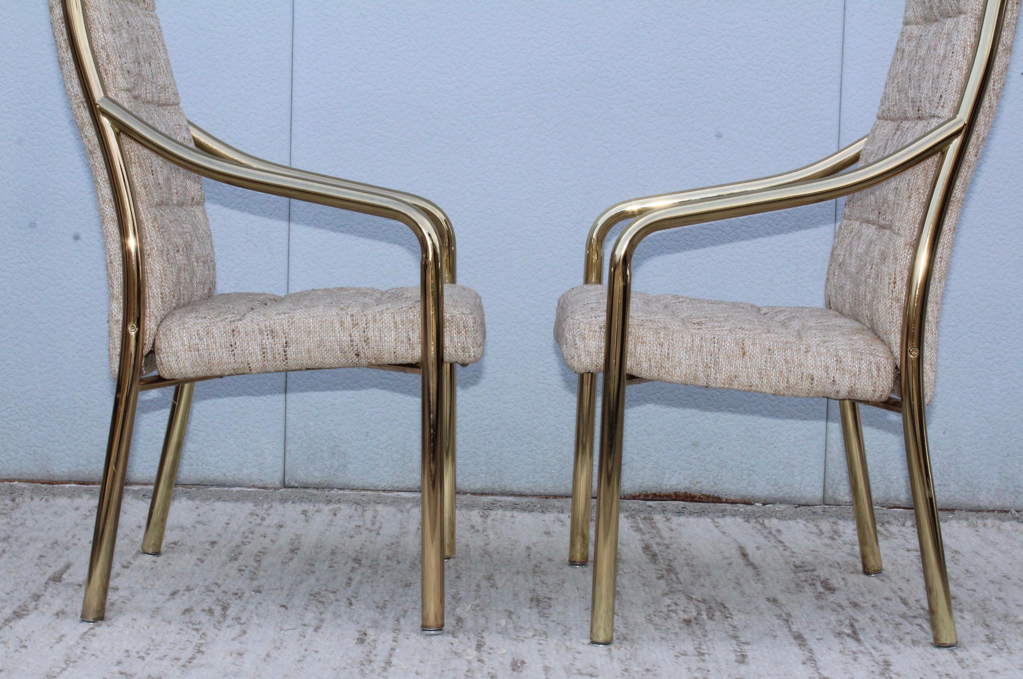 1980s Brass Dining Chairs Set of Six 5