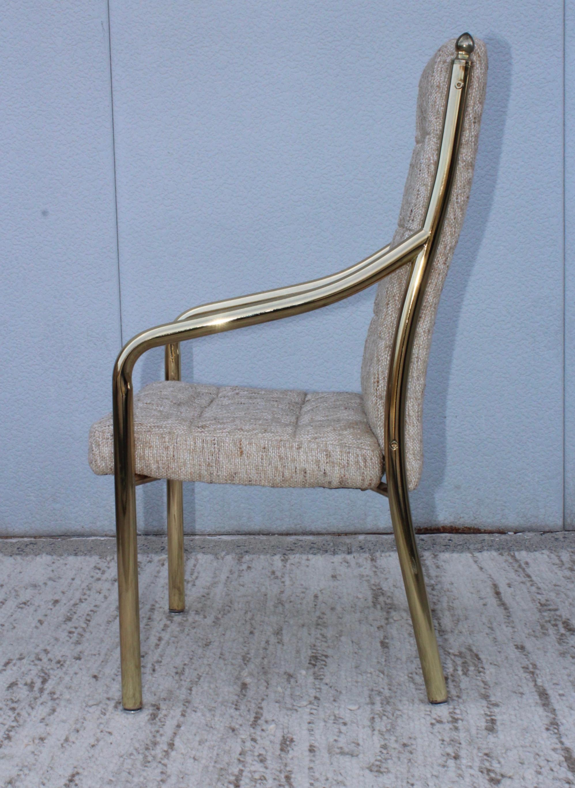 1980s Brass Dining Chairs Set of Six 8