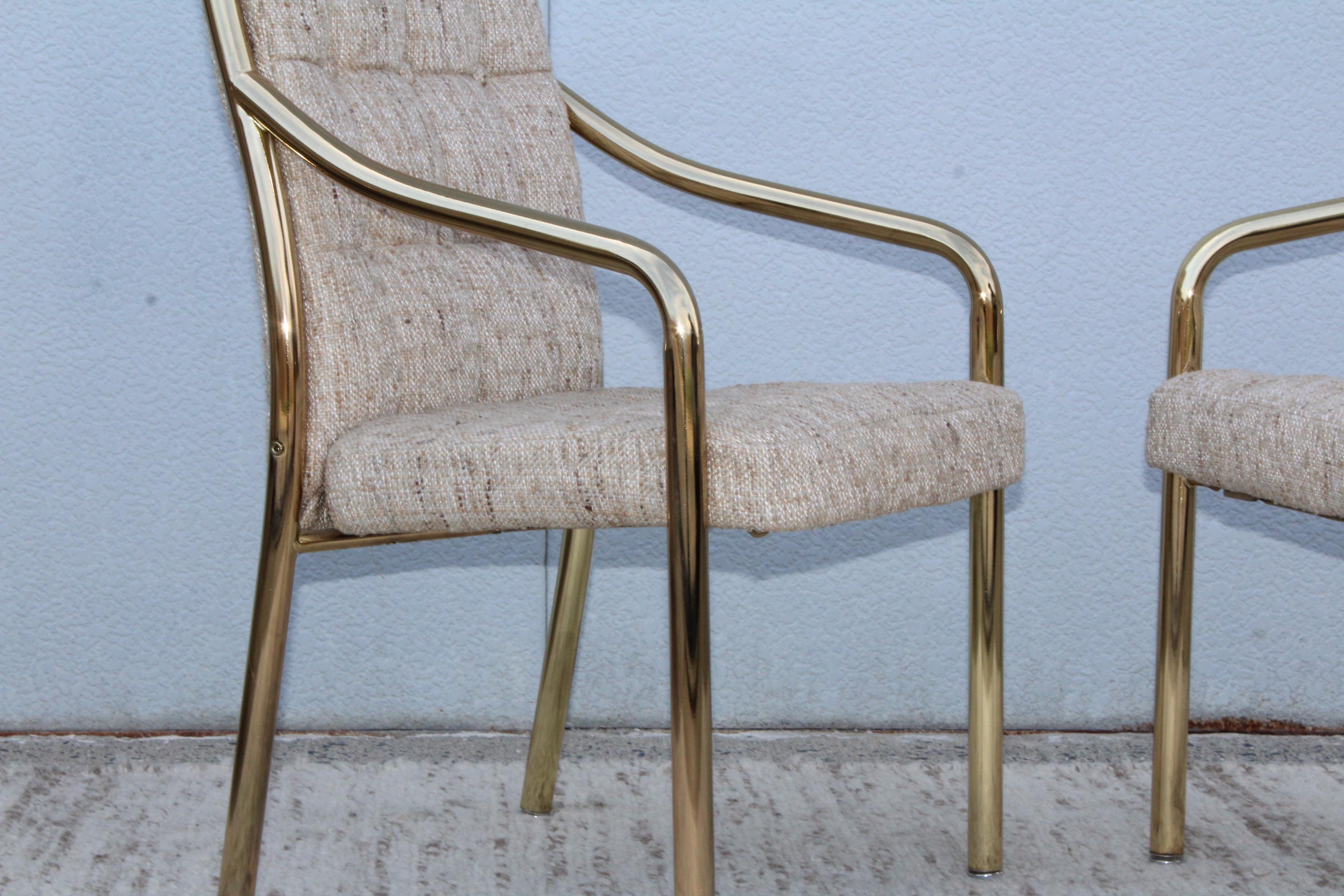 1980s Brass Dining Chairs Set of Six 10