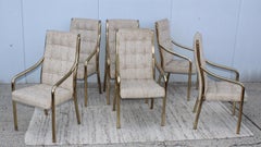 1980s Brass Dining Chairs Set of Six