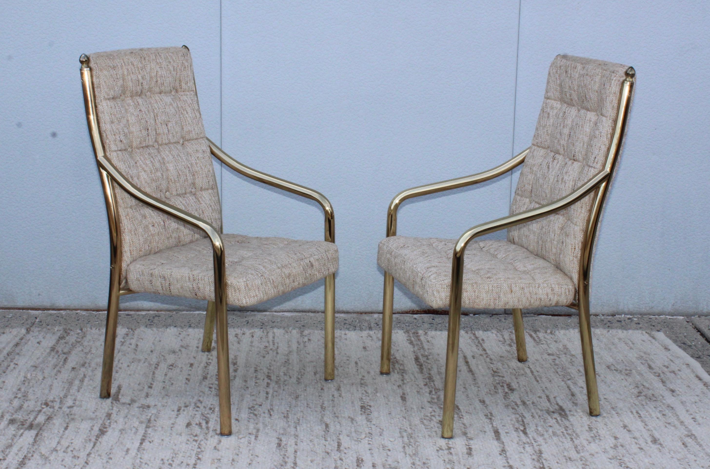 1980s Brass Dining Chairs Set of Six 1