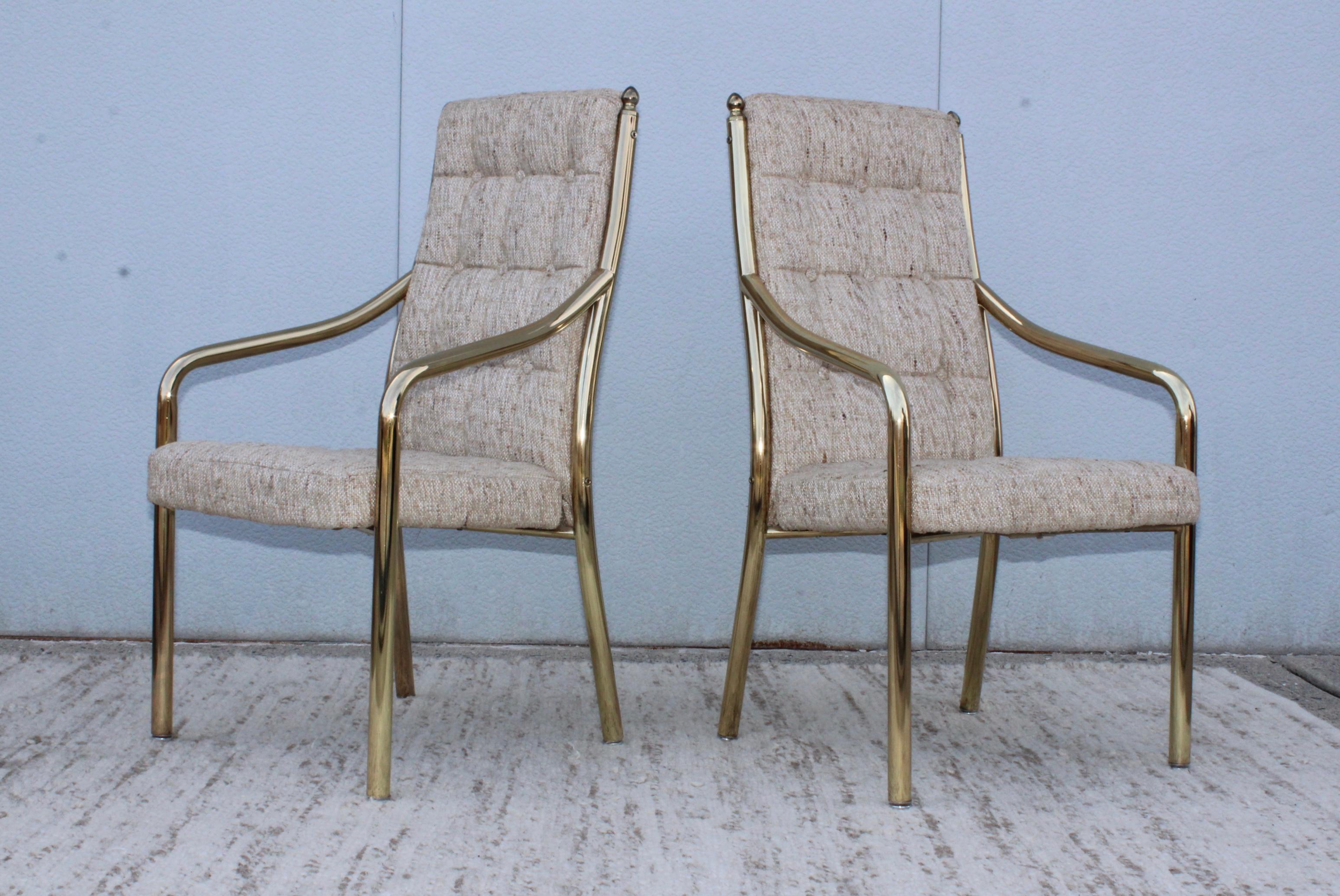 1980s Brass Dining Chairs Set of Six 2