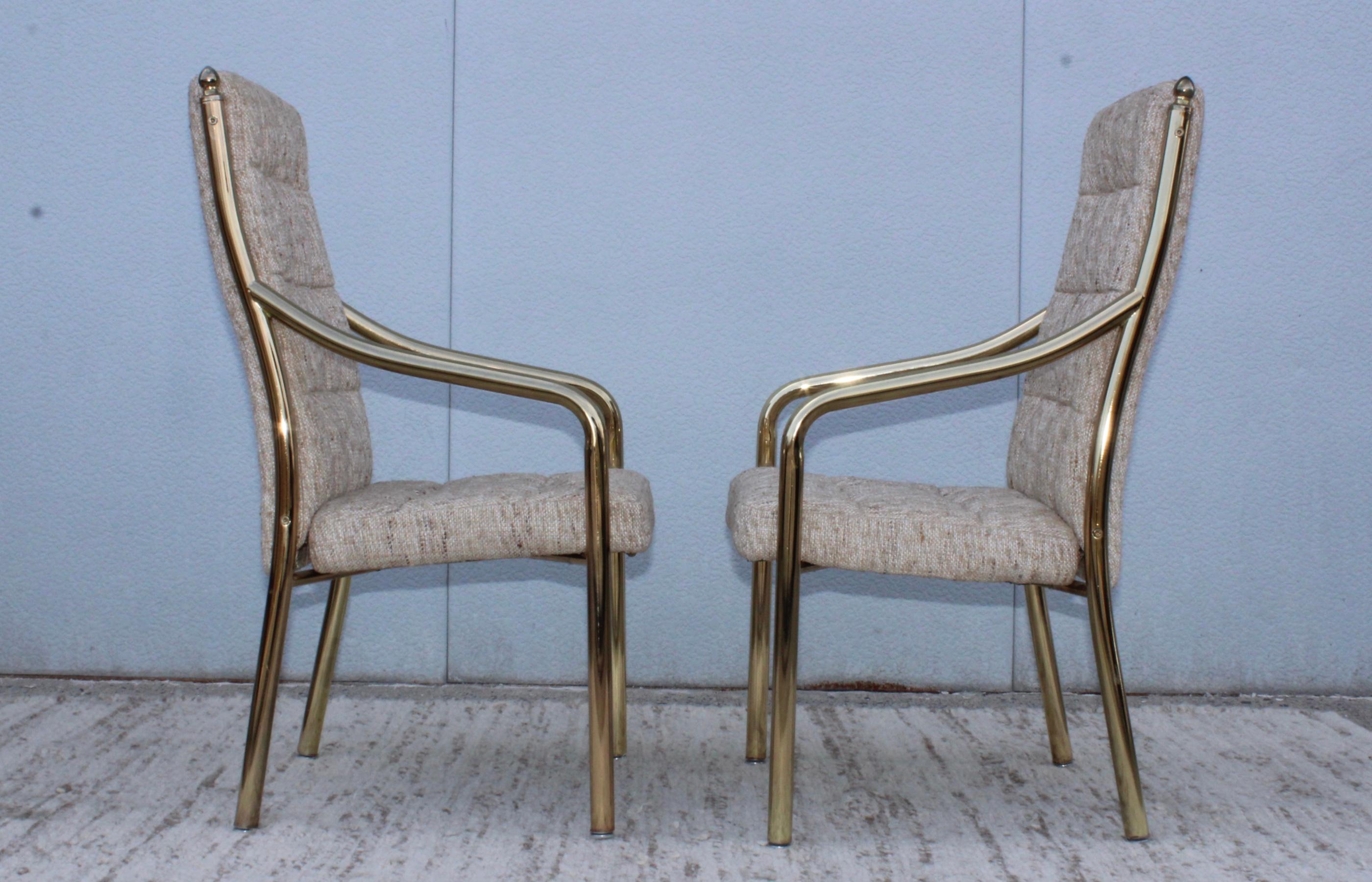 1980s Brass Dining Chairs Set of Six 3