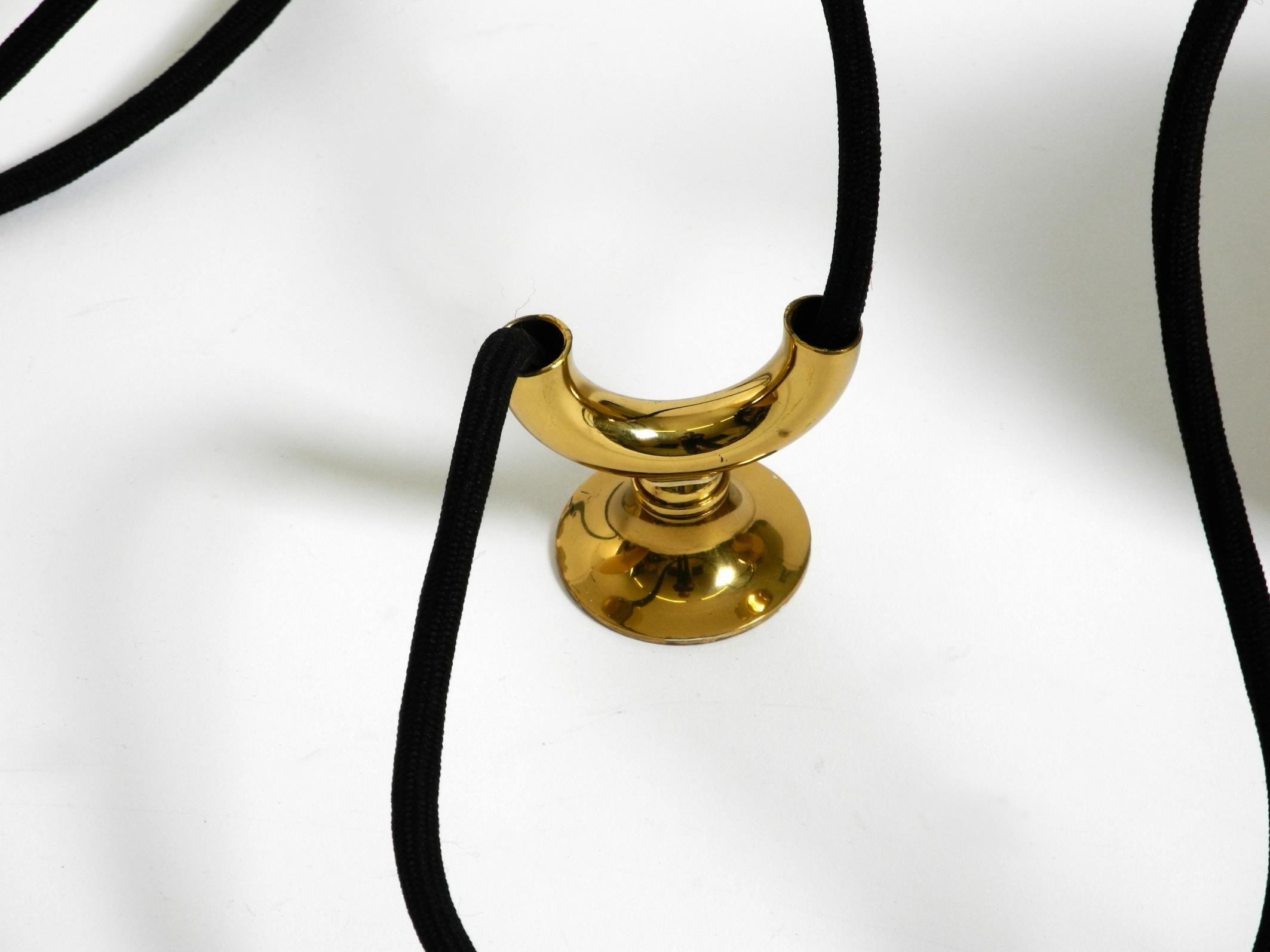 Lampada a sospensione Florian Schulz Onos 55 in ottone degli anni '80 con sistema a carrucola regolabile in vendita 5