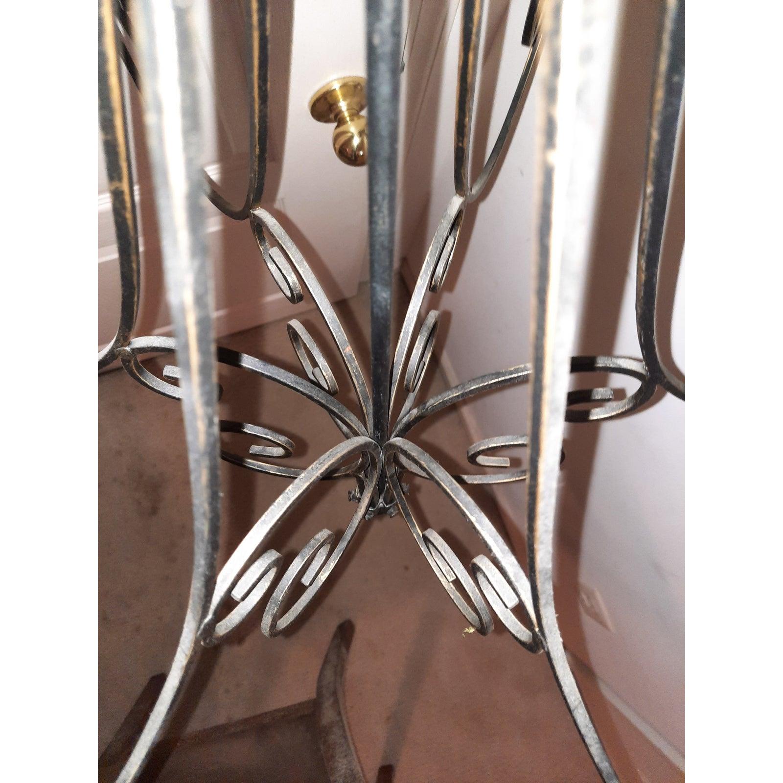 Metalwork 1980s Brass Iron Hanging Candelabra